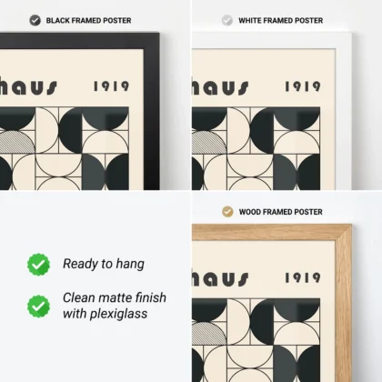 Bauhaus Wandbild – Schwarze Halbkreise
