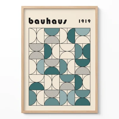 Bauhaus Graphic Poster Green – Geometric Wall Art