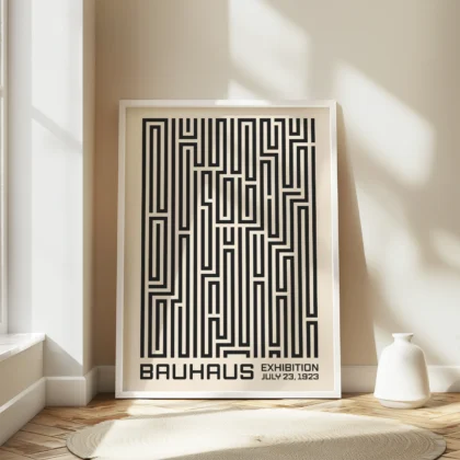 Bauhaus Art Print – Black Maze Lines