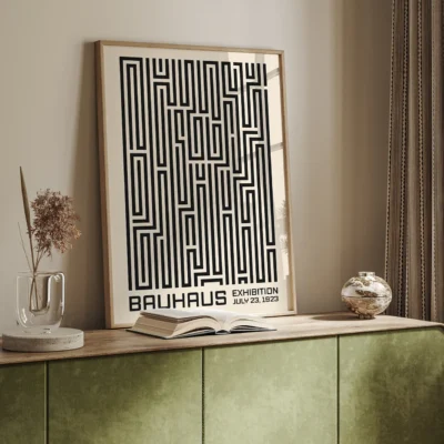 Bauhaus Black Unique Art Print – Abstract Wall Art