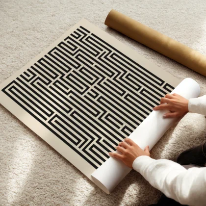 Bauhaus Art Print – Black Maze Lines