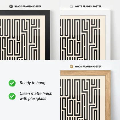 Bauhaus Art Print – Black Maze Lines
