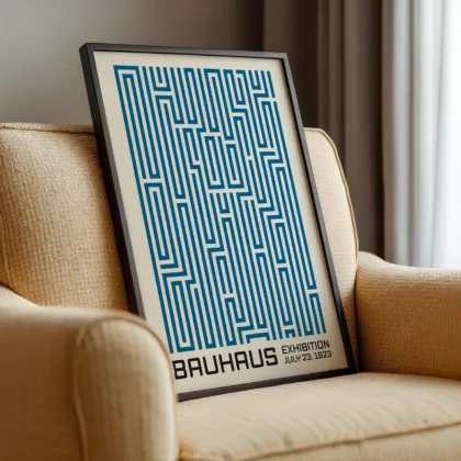 Bauhaus Wandbild – Labyrinth Blau