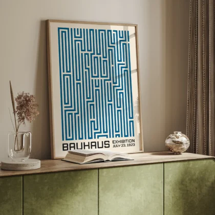 Bauhaus Wandbild – Labyrinth Blau
