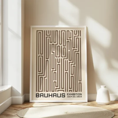 Bauhaus Brown Unique Art Print – Minimalist Wall Art
