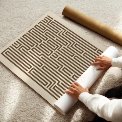 Bauhaus Brown Unique Art Print – Minimalist Wall Art