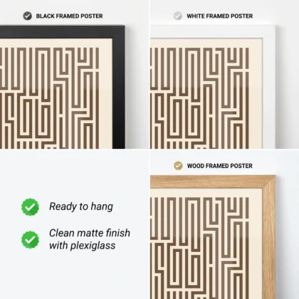 Bauhaus Art Print – Brown Maze Lines