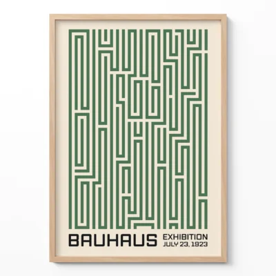 Bauhaus Green Unique Art Print – Geometric Wall Art