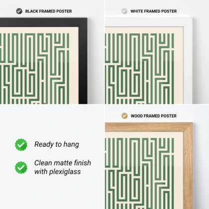 Bauhaus Art Print – Green Maze Lines