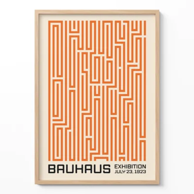 Bauhaus Vintage Poster Art Print Orange – Mid Century Wall Art