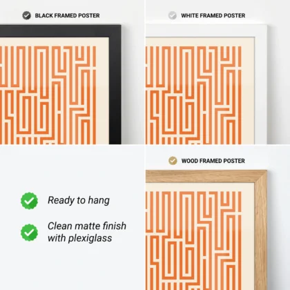 Bauhaus Art Print – Orange Maze Lines