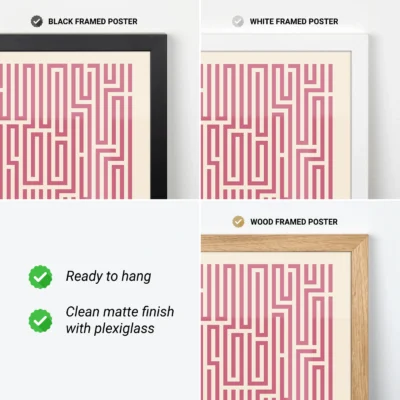 Bauhaus Vintage Poster Art Print Pink – Minimalist Art Print