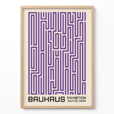 Bauhaus Vintage Poster Art Print Purple – Retro Art Print