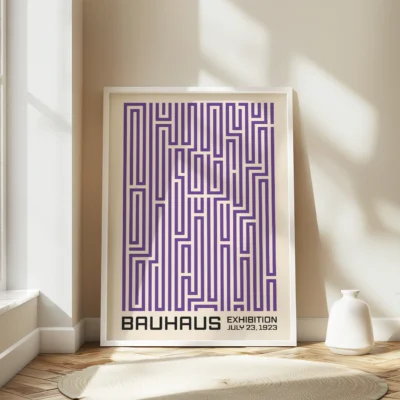 Bauhaus Vintage Poster Art Print Purple – Retro Art Print