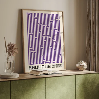 Bauhaus Wandbild – Labyrinth Violett