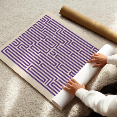 Bauhaus Vintage Poster Art Print Purple – Retro Art Print