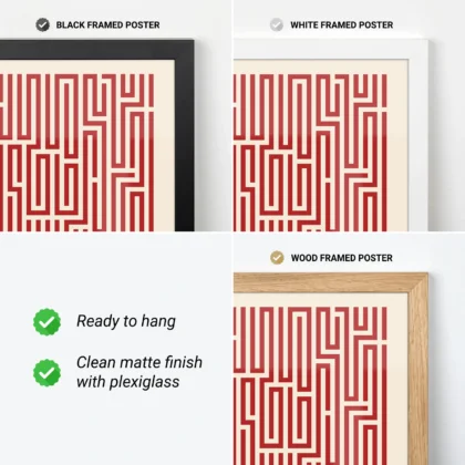 Bauhaus Art Print – Red Maze Lines