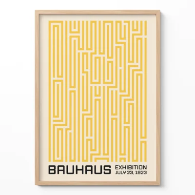 Yellow Bauhaus Vintage Mid Century Modern Art Poster