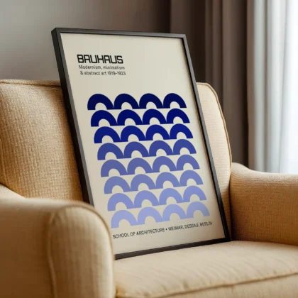 Bauhaus Art Print – Blue Arches