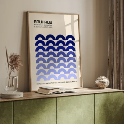Bauhaus Art Print – Blue Arches