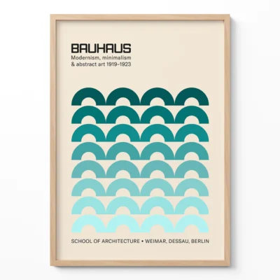 Bauhaus Green Vintage Wall Poster – Modern Retro Print