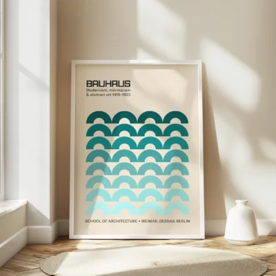 Bauhaus Green Vintage Wall Poster – Modern Retro Print