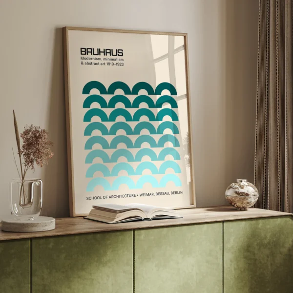 Bauhaus Green Vintage Wall Poster – Modern Retro Print