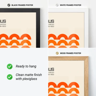 Bauhaus Orange Vintage Wall Poster – Geometric Wall Art