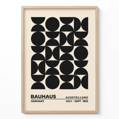 Bauhaus Print Upset Circles Black – Minimalist Wall Art Poster