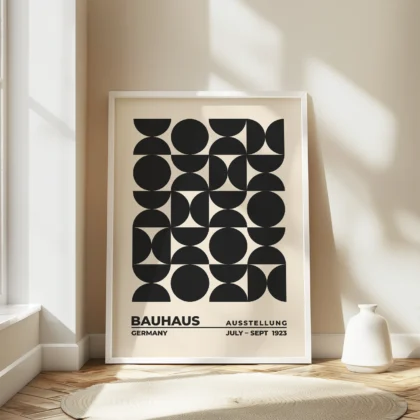 Bauhaus Art Print – Black Circles Balance