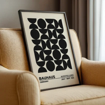 Bauhaus Art Print – Black Circles Balance
