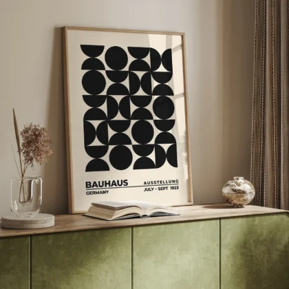 Bauhaus Art Print – Black Circles Balance