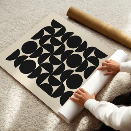 Bauhaus Art Print – Black Circles Balance