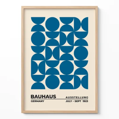 Bauhaus Style Artwork Upset Circles Blue – Geometric Poster