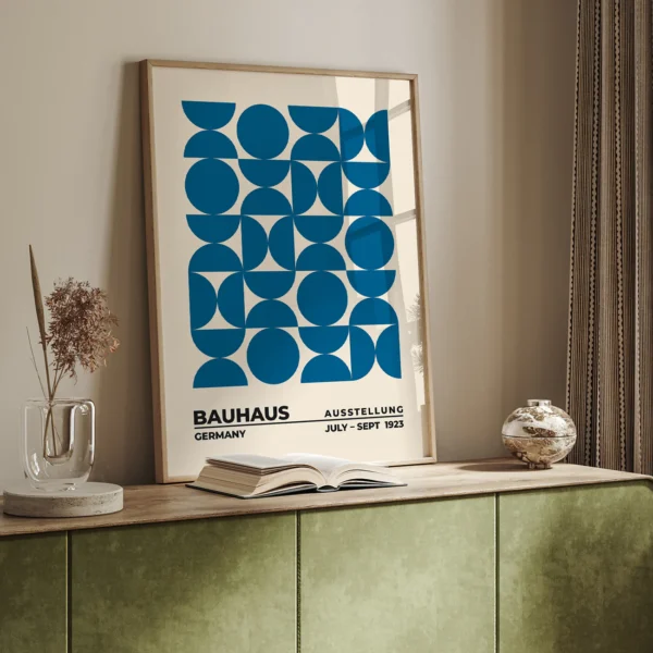 Bauhaus Style Artwork Upset Circles Blue – Geometric Poster