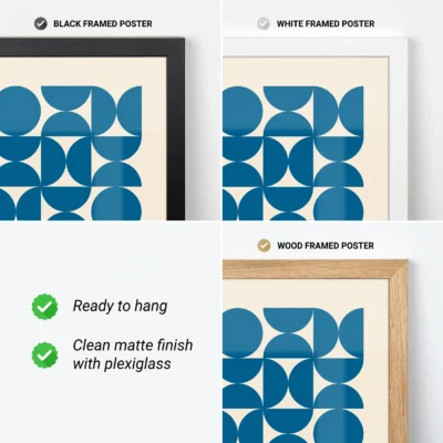 Bauhaus Style Artwork Upset Circles Blue – Geometric Poster