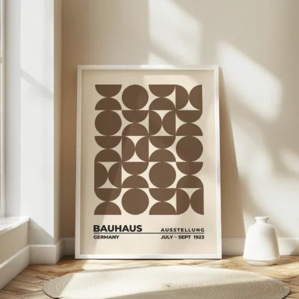 Bauhaus Art Print – Brown Circles Balance