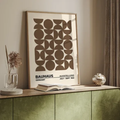 Bauhaus Art Print – Brown Circles Balance