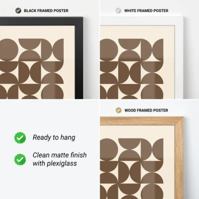 Bauhaus Style Artwork Upset Circles Brown – Abstract Poster