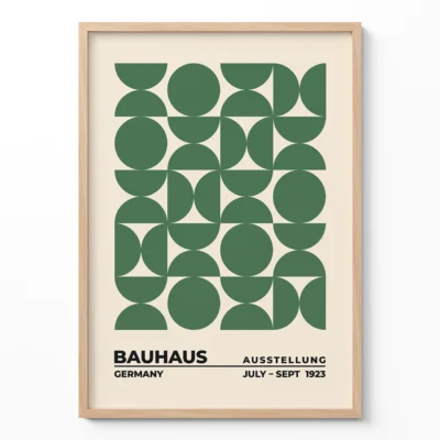 Bauhaus Style Artwork Upset Circles Green – Modern Art Poster