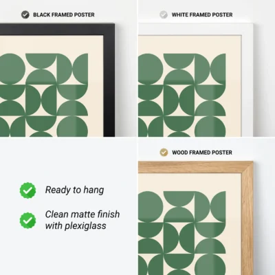 Bauhaus Style Artwork Upset Circles Green – Modern Art Poster