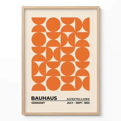 Bauhaus Geometric Wall Art Poster – Upset Circles Orange