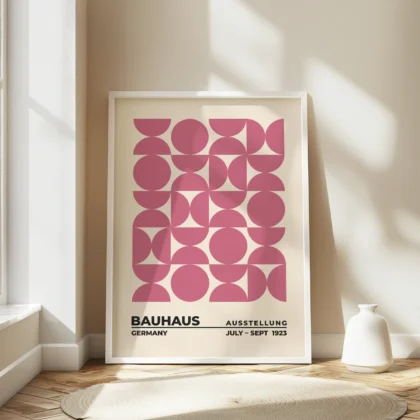 Bauhaus Art Print – Pink Circles Balance
