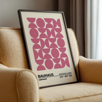 Bauhaus Art Print – Pink Circles Balance