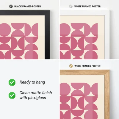 Bauhaus Modern Wall Art Poster – Upset Circles Pink