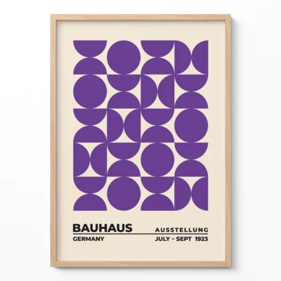 Bauhaus Abstract Wall Art Poster – Upset Circles Purple
