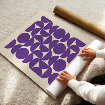 Bauhaus Wandbild – Formenharmonie Violett