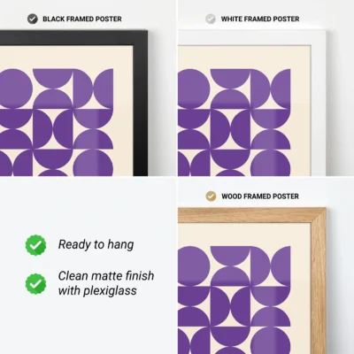 Bauhaus Abstract Wall Art Poster – Upset Circles Purple