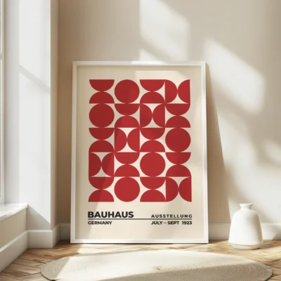 Bauhaus Art Print – Red Circles Balance
