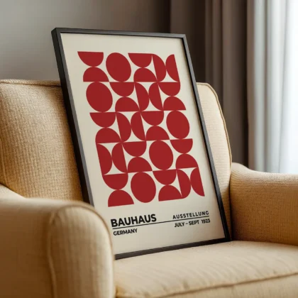 Bauhaus paveikslas – Raudonų formų harmonija